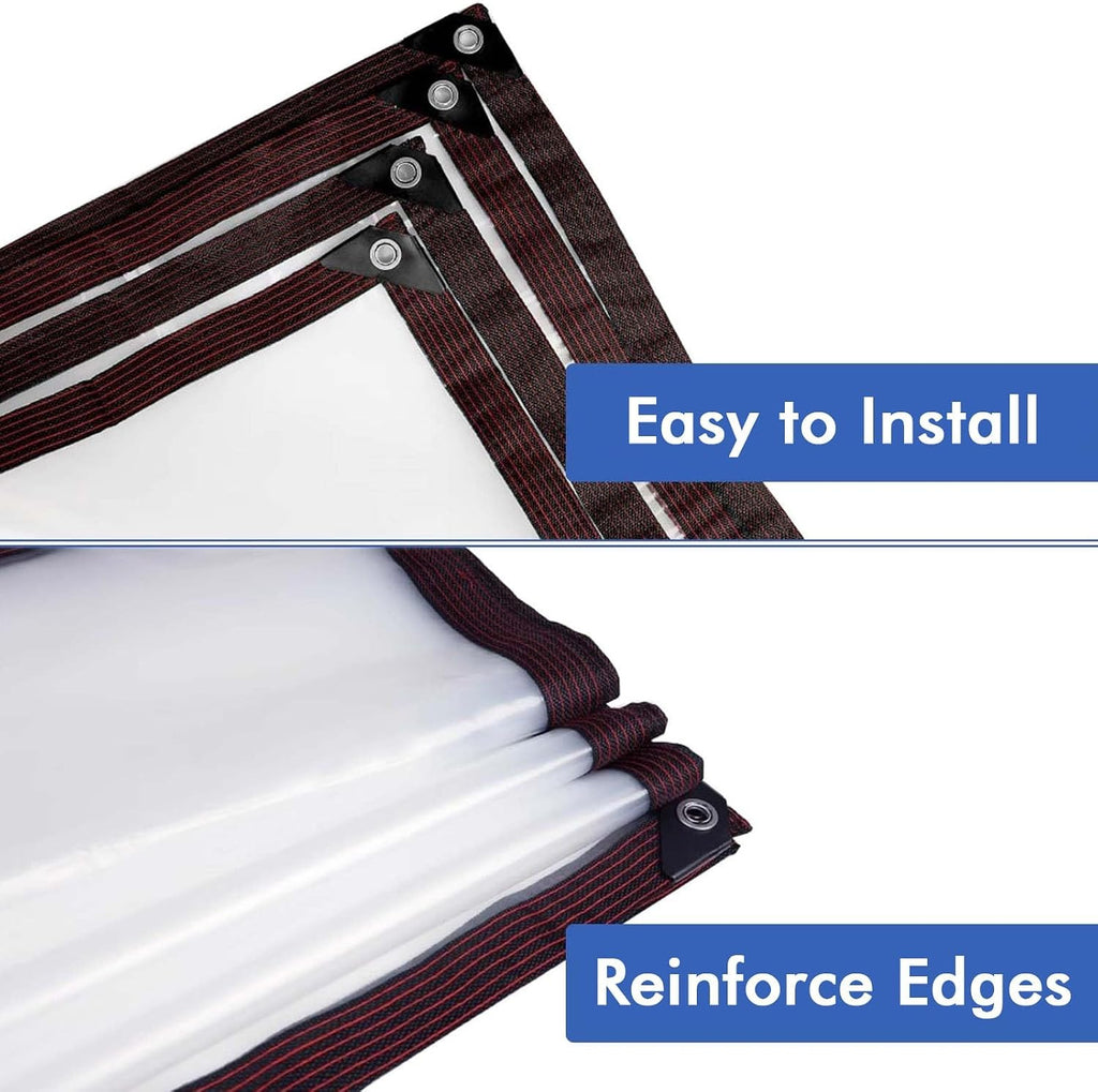 Clear Tarp Translucent Heavy Duty Premium Quality, Clear Tarp PVC Thickened Heavy Duty Water Resistant, 19x27 FT Heavy Duty Waterproof Tear Resistant Rainproof Canopies for Tent Grain Storage