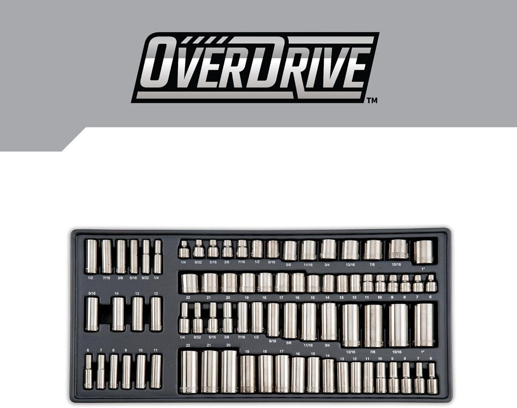CRAFTSMAN OVERDRIVE 284-Piece Gunmetal Chrome Mechanics Tool Set, Standard SAE/Metric Socket Set, with Hard Case (CMMT99284)