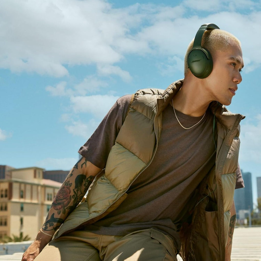 Bose QuietComfort Wireless Noise Cancelling Over Ear Headphones - Cypress Green (Renewed)