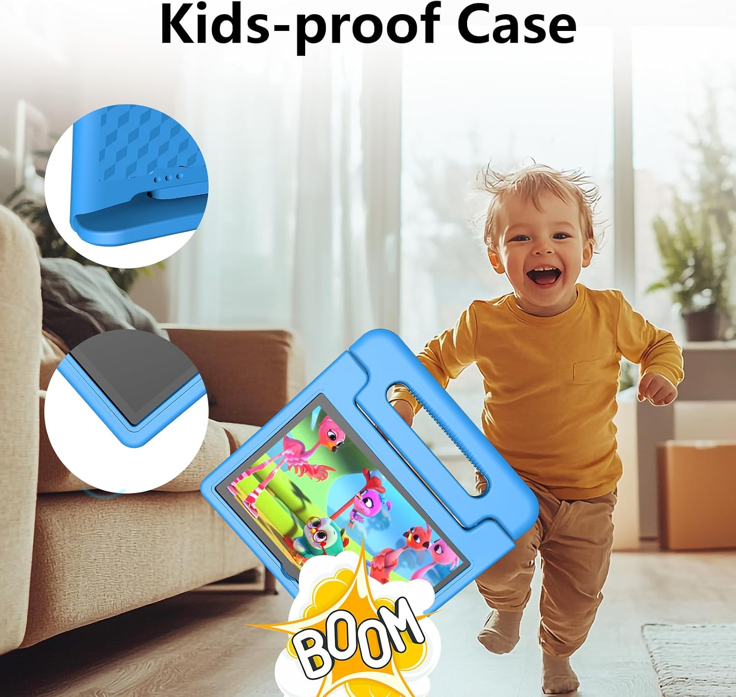 JREN Tablet for Kids｜10 Inch 64GB Android 14｜Octa-core｜64GB｜WiFi ｜Bluetooth｜Parental Control｜Kids Content｜Children Tabletas Blue