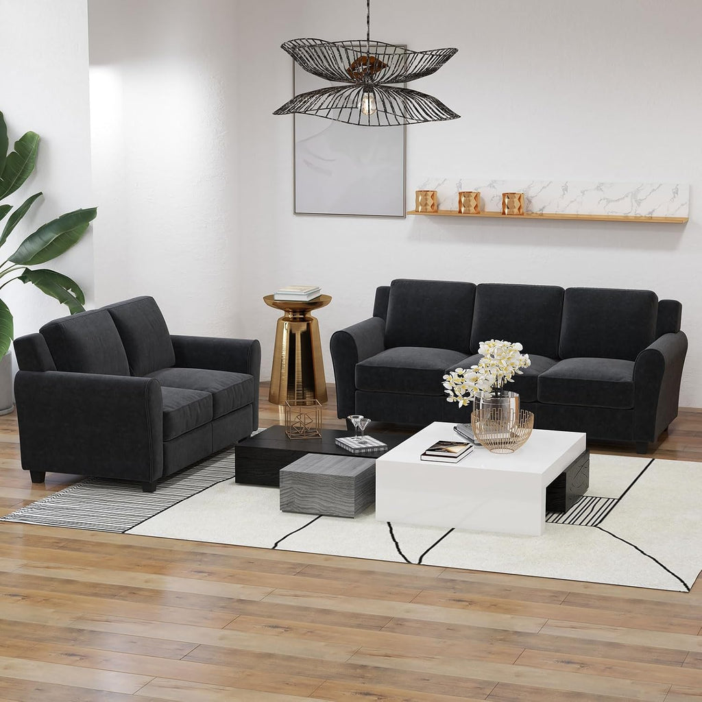 Bonzy Home 58' Loveseat Couches for Living Room, 2 Seater Modern Comfy Love Seat with Thick Cushion for Small Space Home Apartment Office Studio
