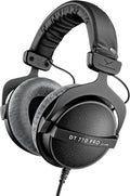 beyerdynamic DT 770 PRO, Wired Headphones, 3m Coiled Cable, Black with Gray Ear Pads
