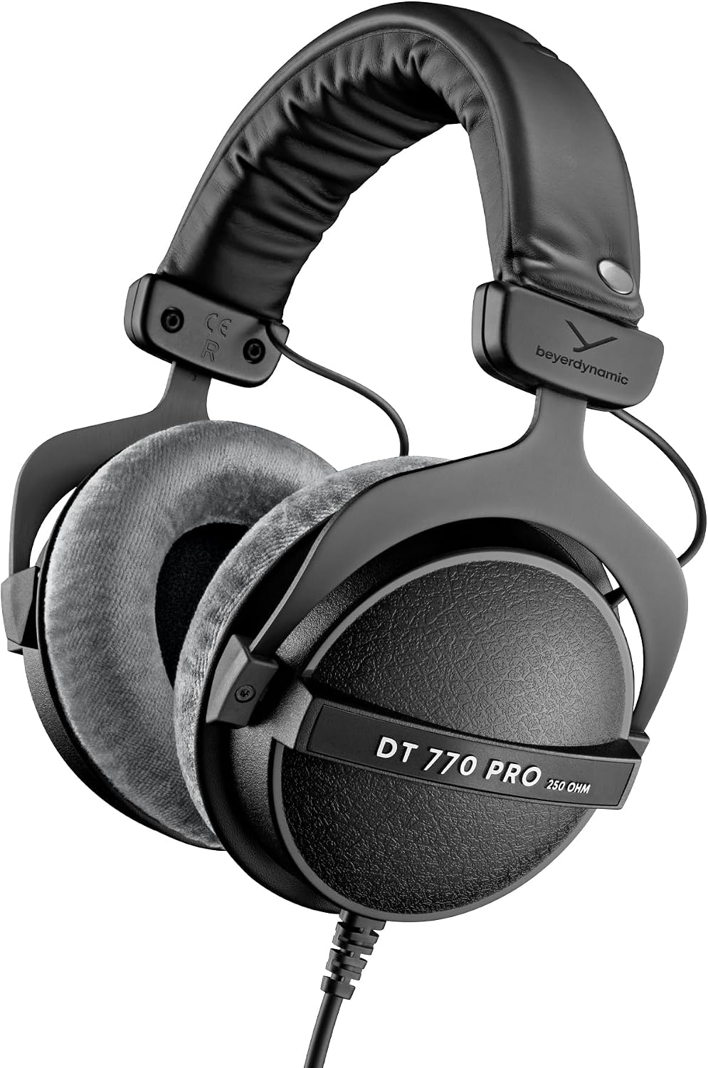 beyerdynamic DT 770 PRO, Wired Headphones, 3m Coiled Cable, Black with Gray Ear Pads