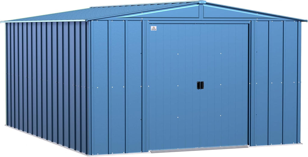 Arrow Classic Steel Storage Shed, 10x14, Blue Grey