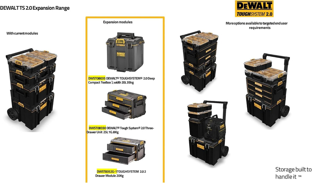 DEWALT TOUGHSYSTEM 2.0 Tool Organizer and Storage 3 Drawer Unit (DWST08330)