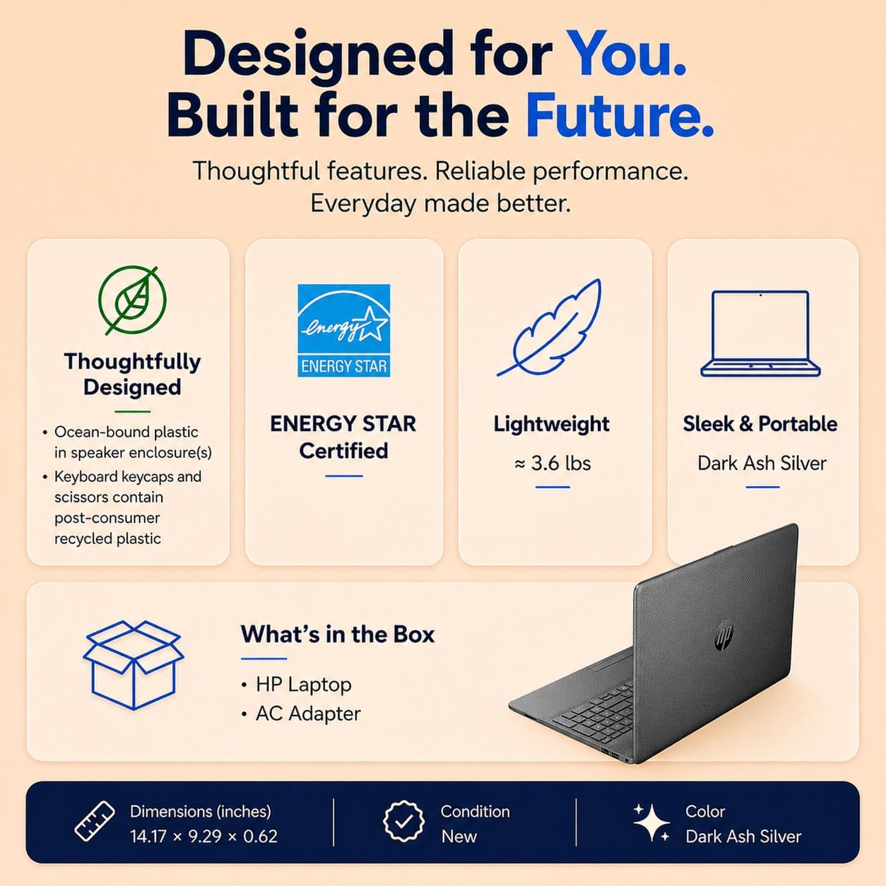 HP 255 G10 Business Laptop • AMD Ryzen 7 7735U • 15.6' FHD IPS Display • Dedicated Copilot Key • 16GB DDR5 RAM • 256GB SSD • HDMI • Wi-Fi 6 • BT 5.4 • Fast Charging • Windows 11 Pro • WOWPC USB