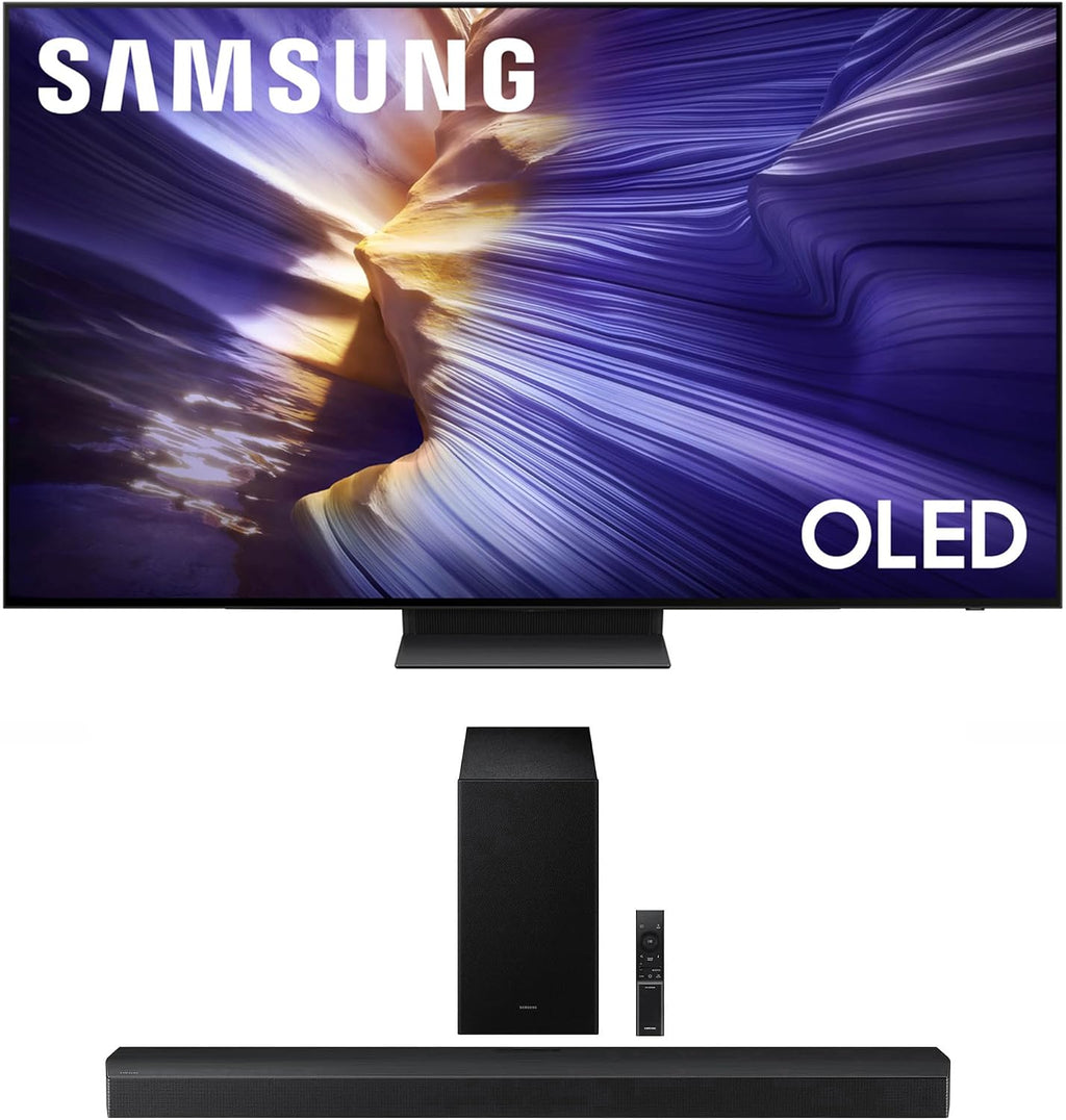 Samsung QN55S90FAFXZA 55 Inch 4K OLED Smart TV with a HW-B750F B Series Soundbar 5.1 Ch and Subwoofer (2025)