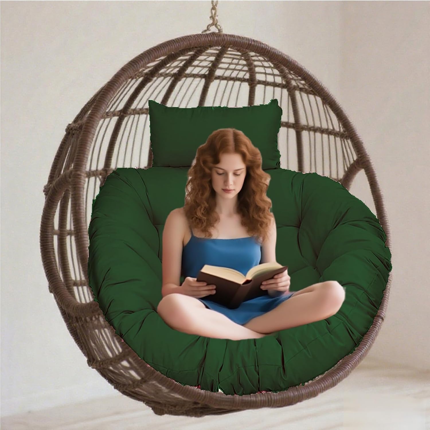 Hammock Chair Cushion, Oversized Papasan Rocking Chair Cushion, Thickened Hanging Basket Seat Cushion, Patio Egg Swing Chair Cushion for Porch, Gargen, Lawn