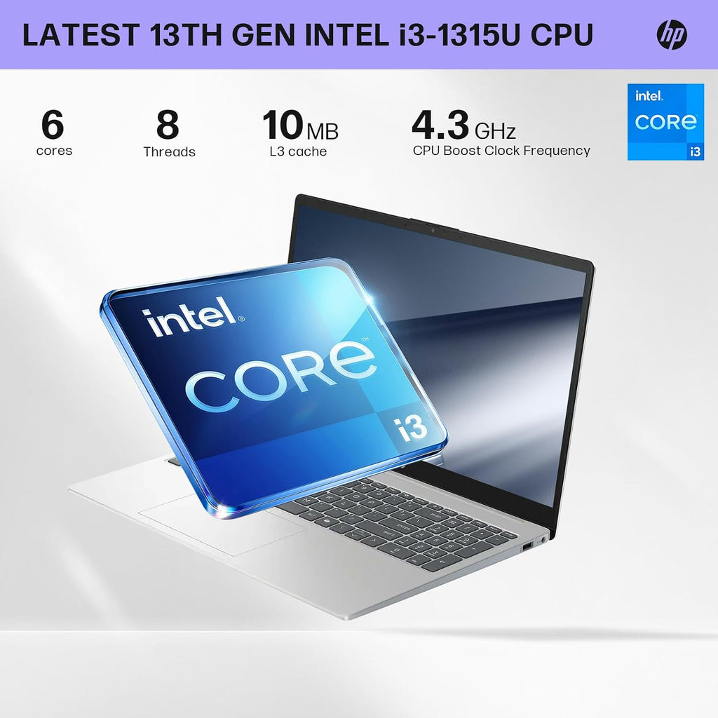 HP 2025 15.6' Touchscreen Laptop Computer, Copilot AI PC, Intel 13th Core i3-1315U, 64 GB RAM, 2 TB SSD, Intel UHD Graphics, Long Battery Life, Fast Charge, Wi-Fi 6, BT, Windows 11 Pro, Accessories