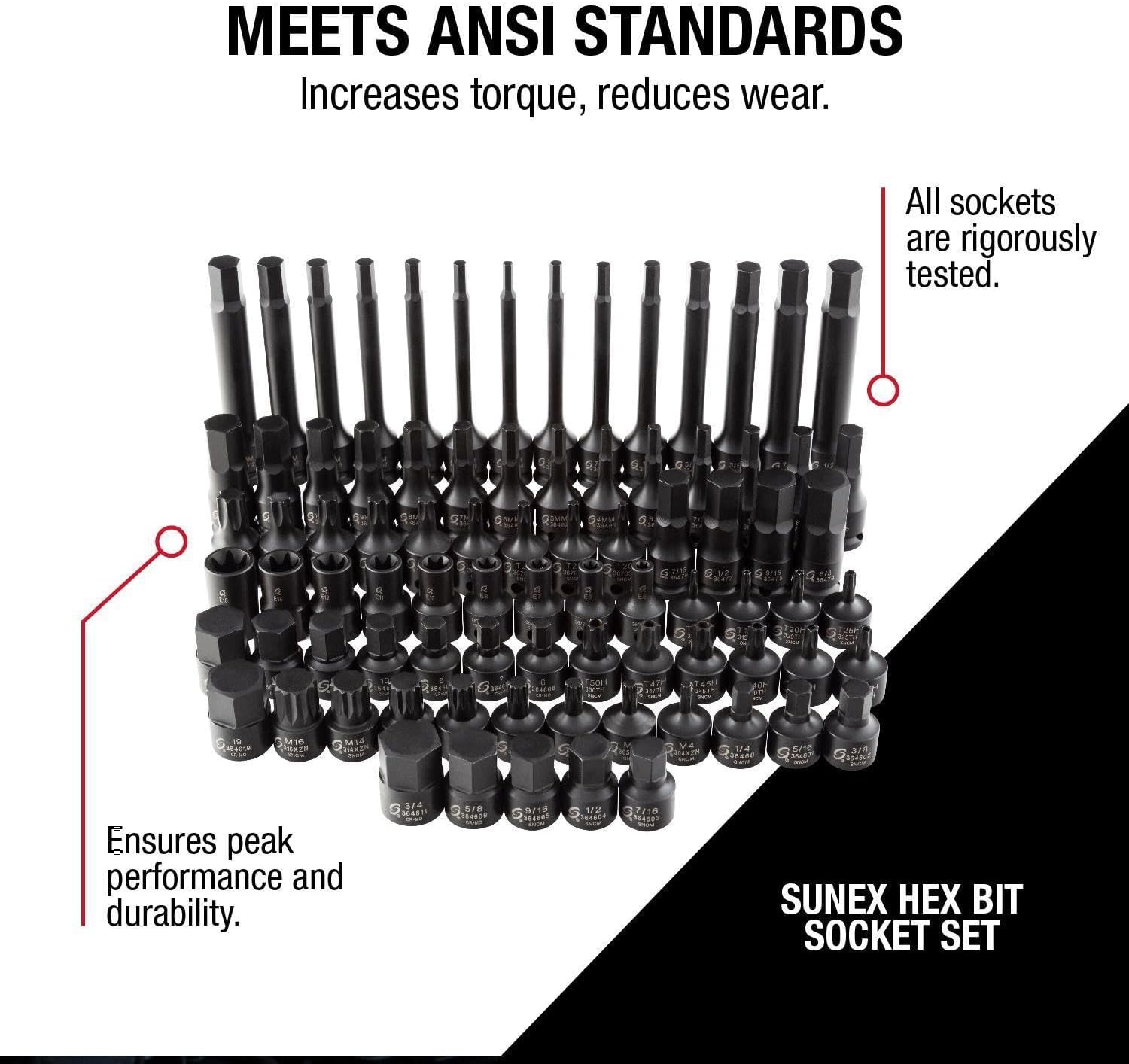 Sunex 3569 3/8' Dr. Master Hex Bit Impact Socket Set (84 Piece)
