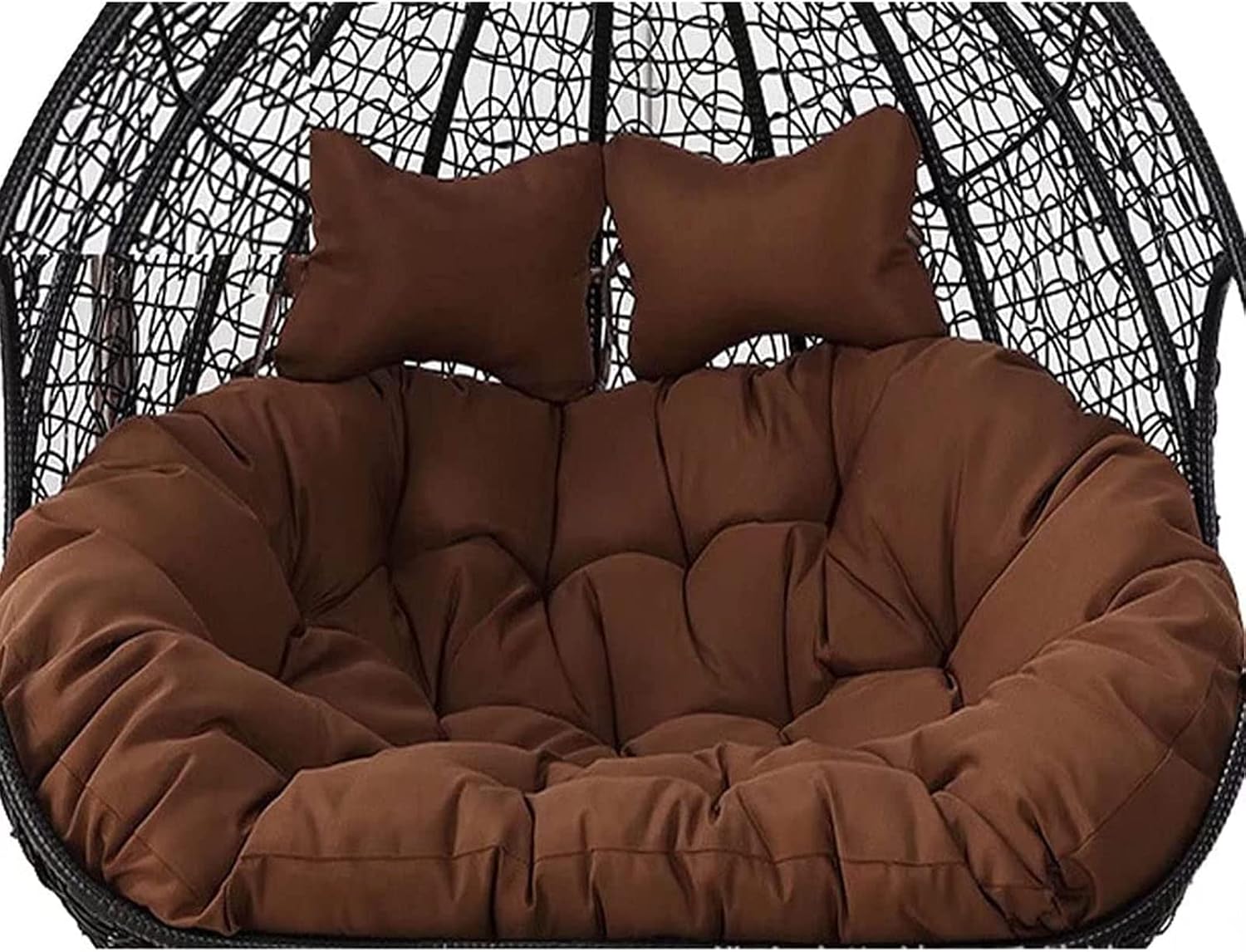 Replacement Double Egg Chair Cushion Outdoor Patio Wicker Loveseat Hanging Swing Egg Chairs for 2 Persons, Ideal for Patio, Backyard, Balcony - Hammock Swing Chair Cushion