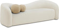 Meridian Furniture 186Cream-S Kali Collection Modern | Contemporary Sofa with Soft Cream Faux Shearling Teddy Fabric, Curved Back, 86' W x 33' D x 27' H, Cream