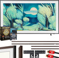 Samsung QN55LS03FA 55' The Frame QLED 4K AI TV (2025) Bundle with Modern Brown Bezel, CPS 26 Month Protection, Slim Flat Mount, 2X HDMI Cables & Deco Gear Complete Home Theater Beginner's Guidebook