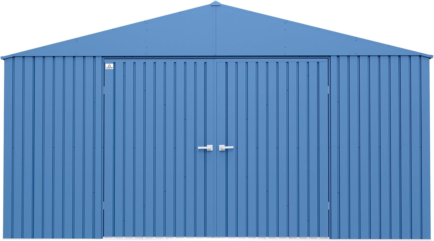 Arrow Shed Elite 14' x 14' Tall Outdoor Steel Storage Shed with High Gable and Lockable Doors Storage Building, Blue Grey