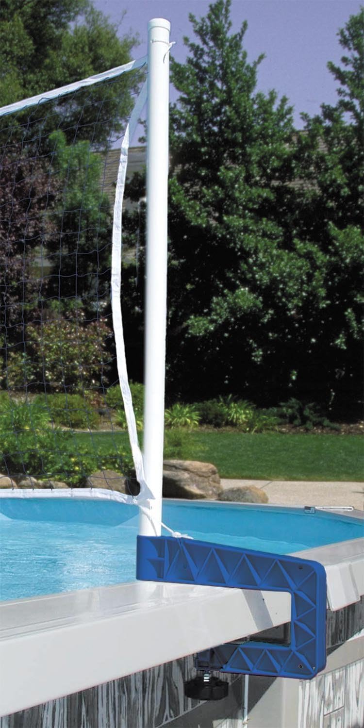 Poolmaster 72786 Above-Ground Pool Water Volleyball and Badminton Pool Game with Bracket Mounts White 16-Feet