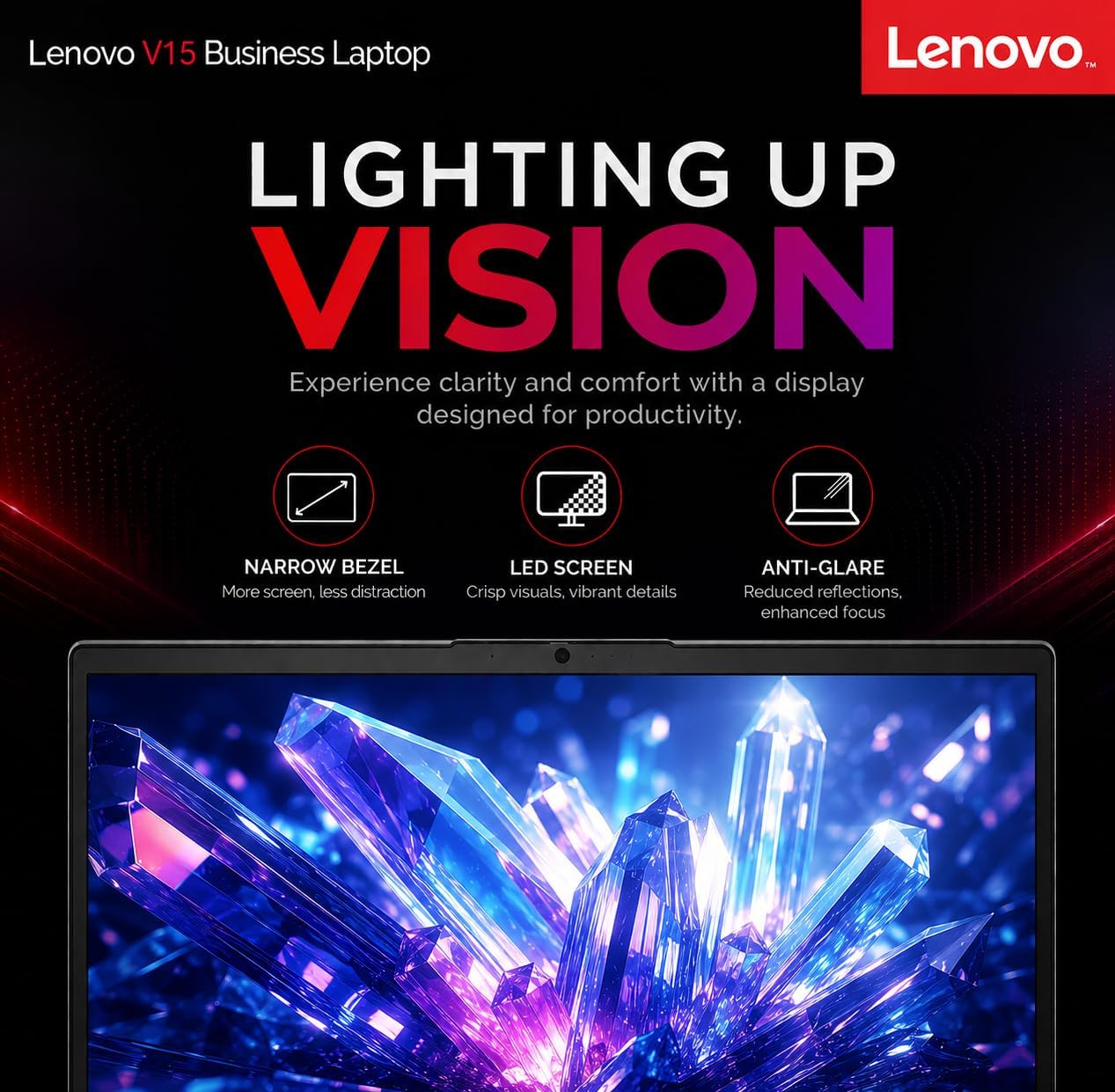 Lenovo V15 2026 Student & Business Laptop, AMD Ryzen 3 7320U (Beats i7-1160G7), 15.6' FHD IPS Display, 16GB RAM, 512GB SSD, Ethernet Port RJ-45, Windows 11 Pro, Business Black