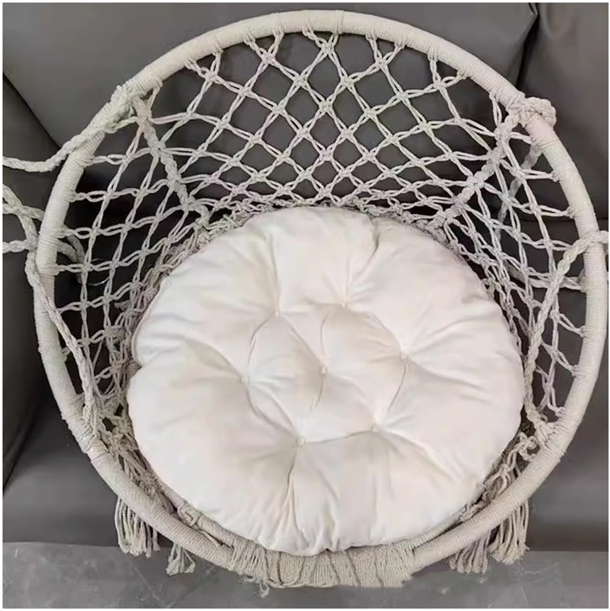 Wicker Chairs Hanging Basket Outdoor Cotton Rope Hanging Chair Balcony Rocking Chair Indoor Homestay Swing Patio Chair