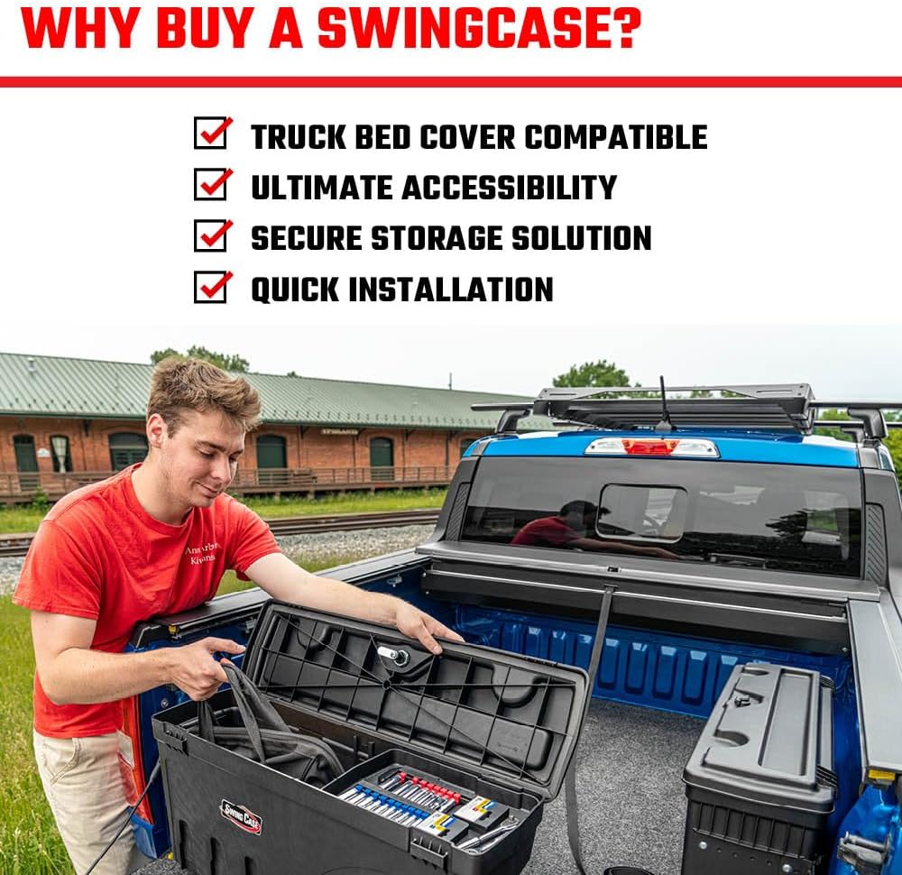 RealTruck UnderCover SwingCase Truck Bed Storage Box | SC203P | Fits 2015 - 2025 Ford F-150 Passenger Side (Includes Lightning)