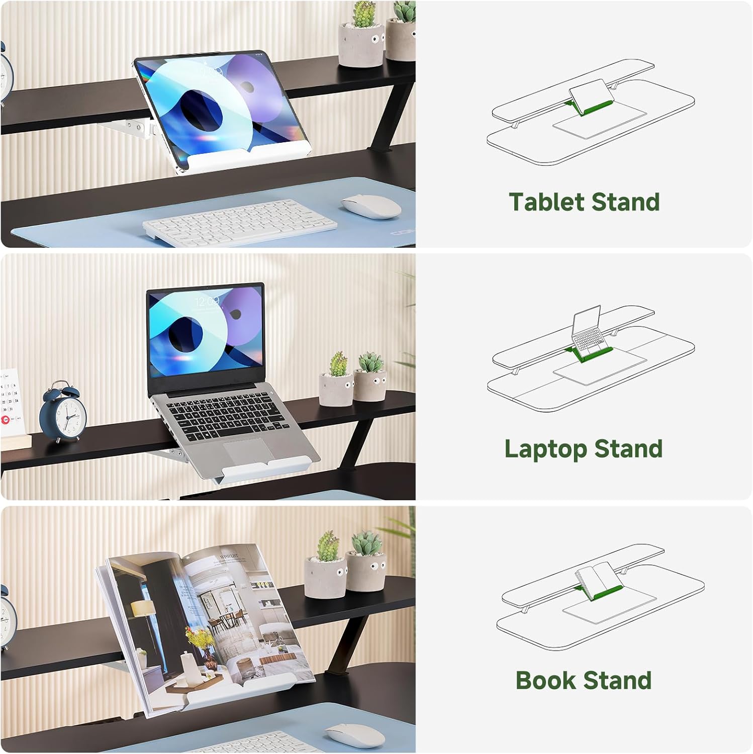 GTPLAYER Electric Standing Desk with Drawers, 55 x 24 Inches Height Adjustable Computer Desk with Monitor Stand, Laptop Stand, Sit Stand up Desk with Memory Preset for Home, Office, Black