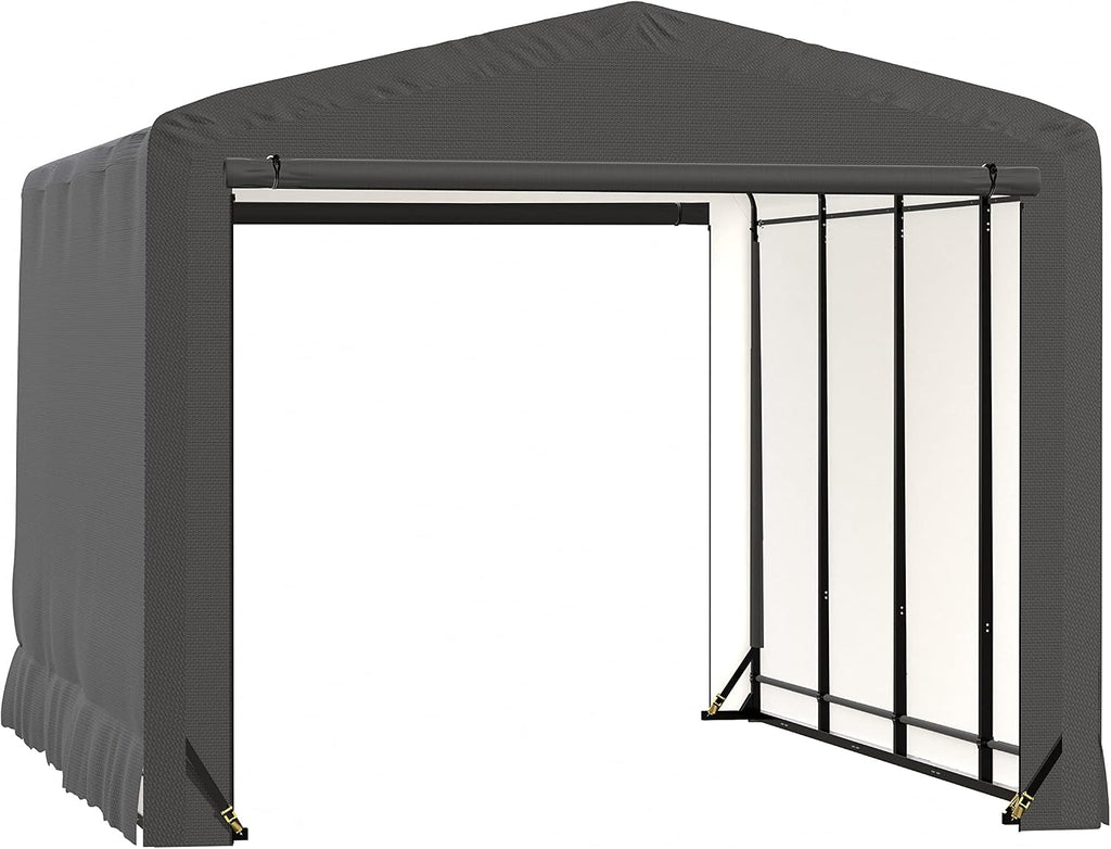 ShelterLogic ShelterTube Garage & Storage Shelter, 12' x 18' x 10' Heavy-Duty Steel Frame Wind and Snow-Load Rated Enclosure, Gray