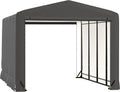 ShelterLogic ShelterTube Garage & Storage Shelter, 12' x 18' x 10' Heavy-Duty Steel Frame Wind and Snow-Load Rated Enclosure, Gray