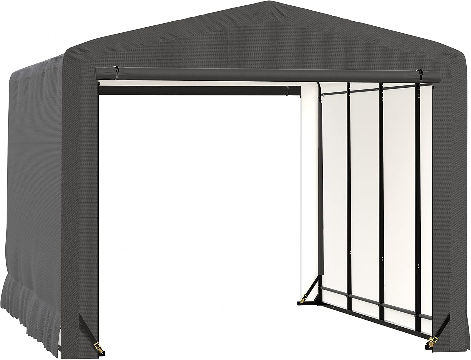 ShelterLogic ShelterTube Garage & Storage Shelter, 12' x 18' x 10' Heavy-Duty Steel Frame Wind and Snow-Load Rated Enclosure, Gray