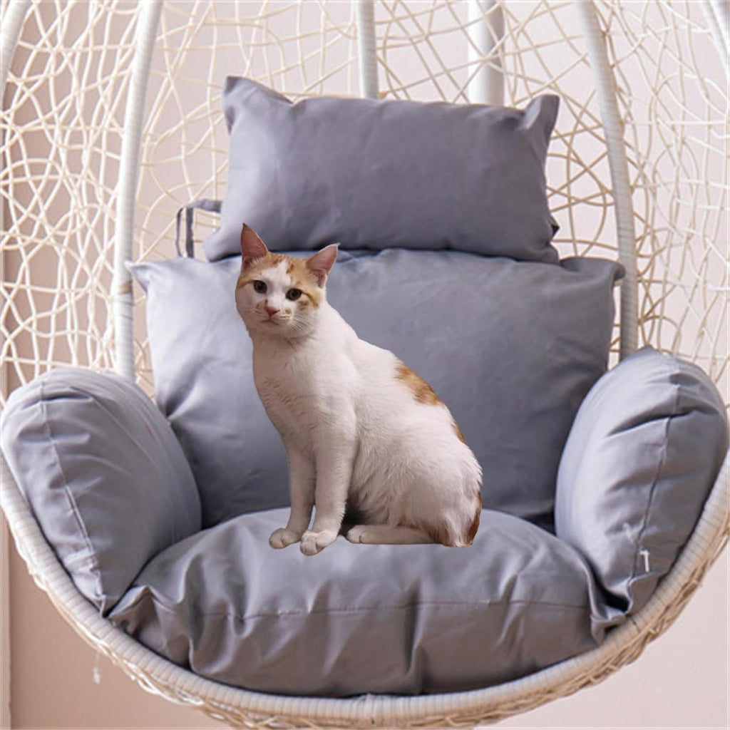 Egg Chair Cushion, Soft and Comfortable Hanging Basket Chair Cushion, Outdoor Recreation Egg Swing Chair Cushion(Gray)