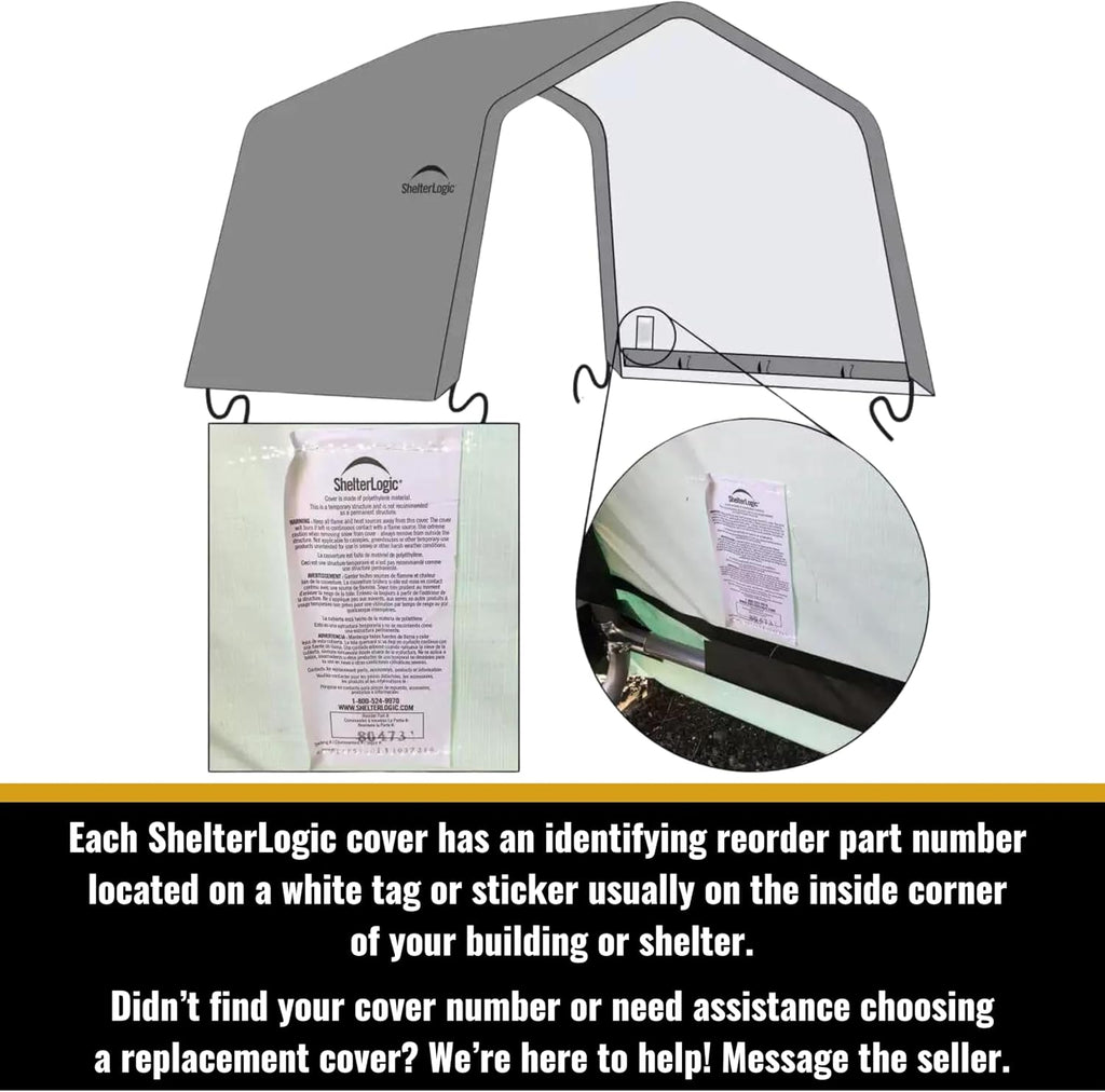 ShelterLogic Replacement Cover Kit (Frame Not Included) 12x12x8 Peak Gray 90505 (7.5oz Gray)