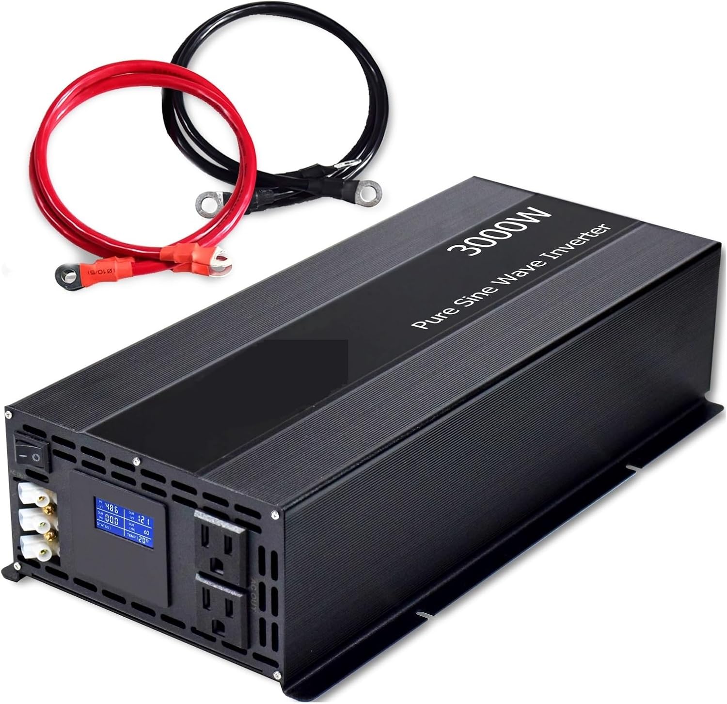 3000W LCD Display Pure Sine Wave Power Inverter Solar Generator Inverter Battery 12V/24V/36V/48VDC to AC Converter(48V)
