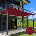 TANG 3' x 16' Waterproof Pergola Shade Cover Retractable Sun Shades Outdoor Patio Pergolas Canopy Replacement Pergola Kit, Wave Shade Sail with Hardware Wire Cable, Red