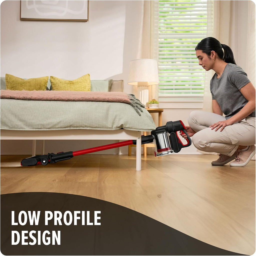 Dirt Devil Self-Standing Cordless Stick Vacuum Cleaner with Included Tools, for Carpet and Hard Floors, Lightweight Design, Powerful Suction, LED Headlights, BD57000V, Black