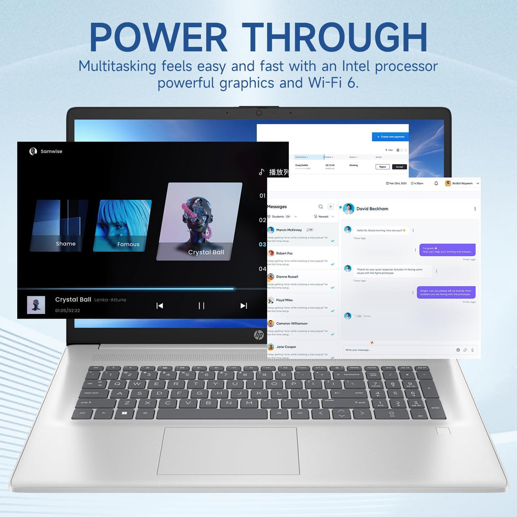 HP Essential 2025 Laptop, 17.3' FHD, CORE 7 (Beats i7 1355), 64GB RAM, 2TB SSD, FP Reader, Backlit KB, Webcam, Wi-Fi 6, Windows 11 Home, Silver, Bundle with PCO Laptop Cooler
