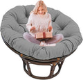 SRHWBF Papasan Cushion Only, Rounded Oversized Chair Pad Indoor Thick Comfy Solid Color Polyester Thick Indoor Balcony Outdoor Patio Yard Garden (Gray Ø100cm/39.3 in)