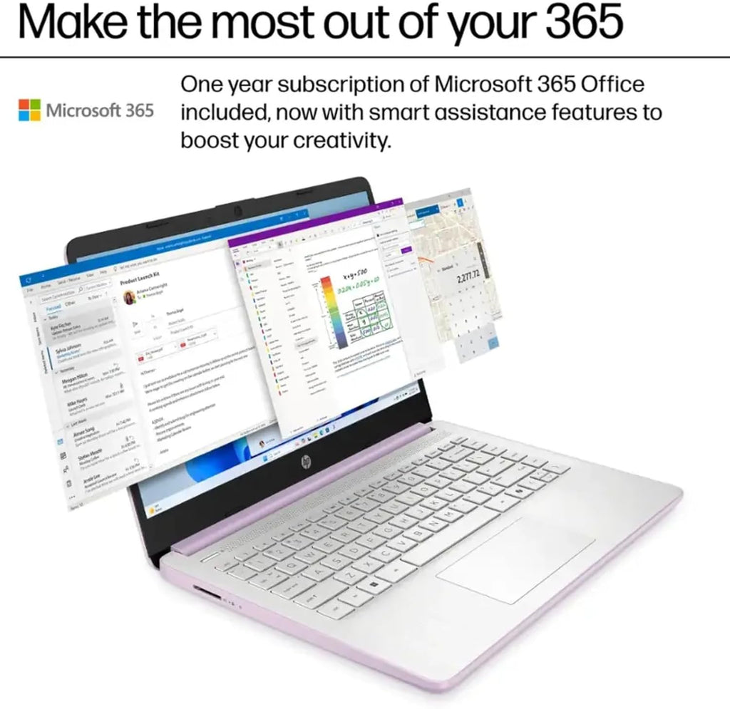 HP 2025 14-inch Student Laptop - Win 11 Pro & 1-Year Office 365 • Intel Quad-Core (Beats N4120) CPU • Wi-Fi 6 • Copilot AI • 16G RAM • 128G UFS + 256GB SD Card • Thin & Light Laptop • w/Accessories