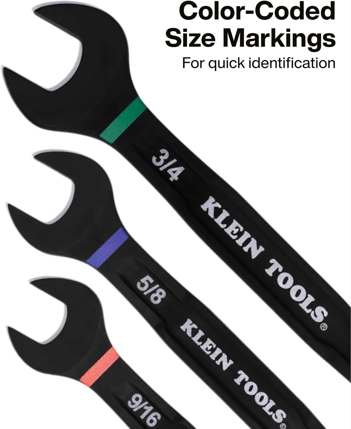 KLEIN TOOLS 69418CG 18-Piece Combination Ratcheting Wrench Set, SAE 1/4 to 3/4-Inch and Metric 6 to 19 mm, 90-Tooth Ratchet, MODbox Compatible, Color-Coded Sizes