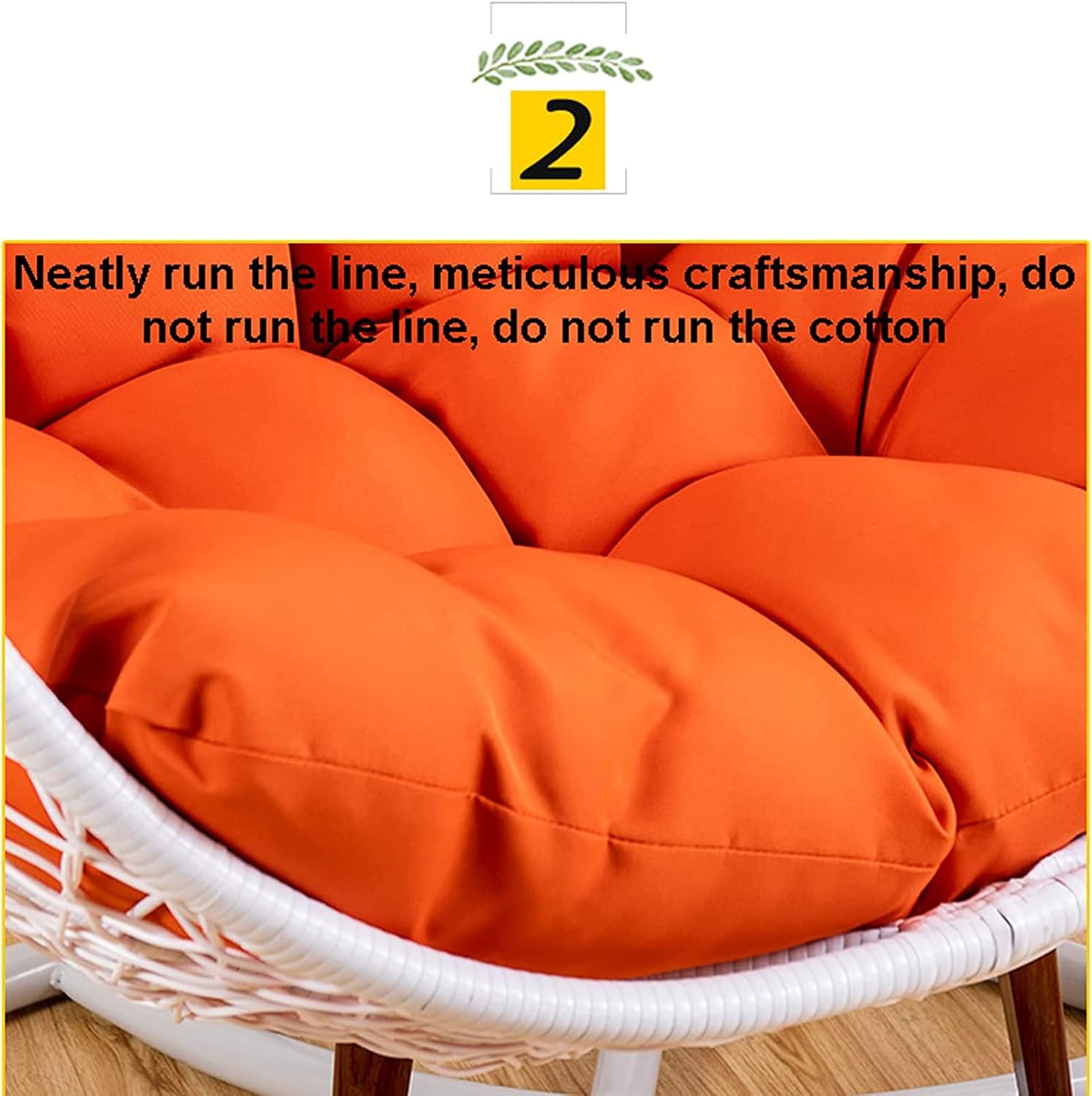 HUHJYUGE Hanging Basket Seat Cushion, Hanging Egg Chair Cushions, Hammock Chair Cushions, Thick Nest Back Pillow, Not-Slip, Washable, for Outdoor Patio Garden Swing Chair Cushion Seat Pads