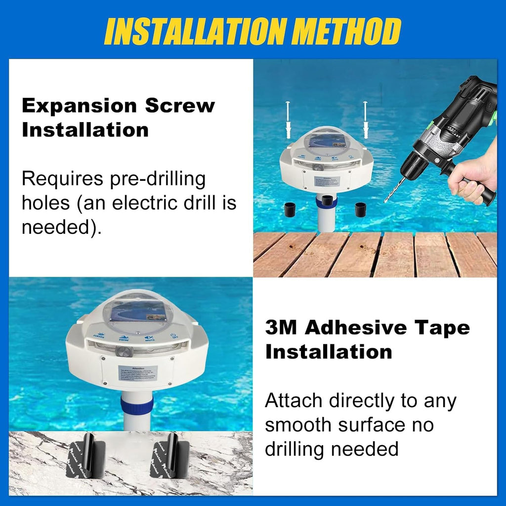 Pool Alarm with Remote Receiver, Pool Underwater Drown Monitor System, Battery Powered Poolside Alarms for Inground&Above Ground Pools, Kids Child Pets Swimming Pool Safety Guard fits up to 16x32sq.ft
