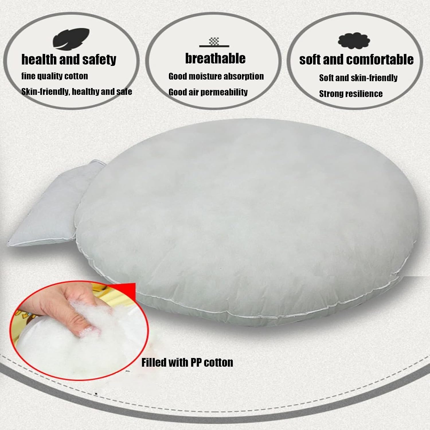 HUHJYUGE Hanging Egg Chair Cushion, Swing Seat Cushio Breathable, Rocking Chairs Seat Cushion Pad, Detachable, Sun-Resistant, Water-Resistant, for Outdoor Garden Patio Yard (D 125cm/49.2in)