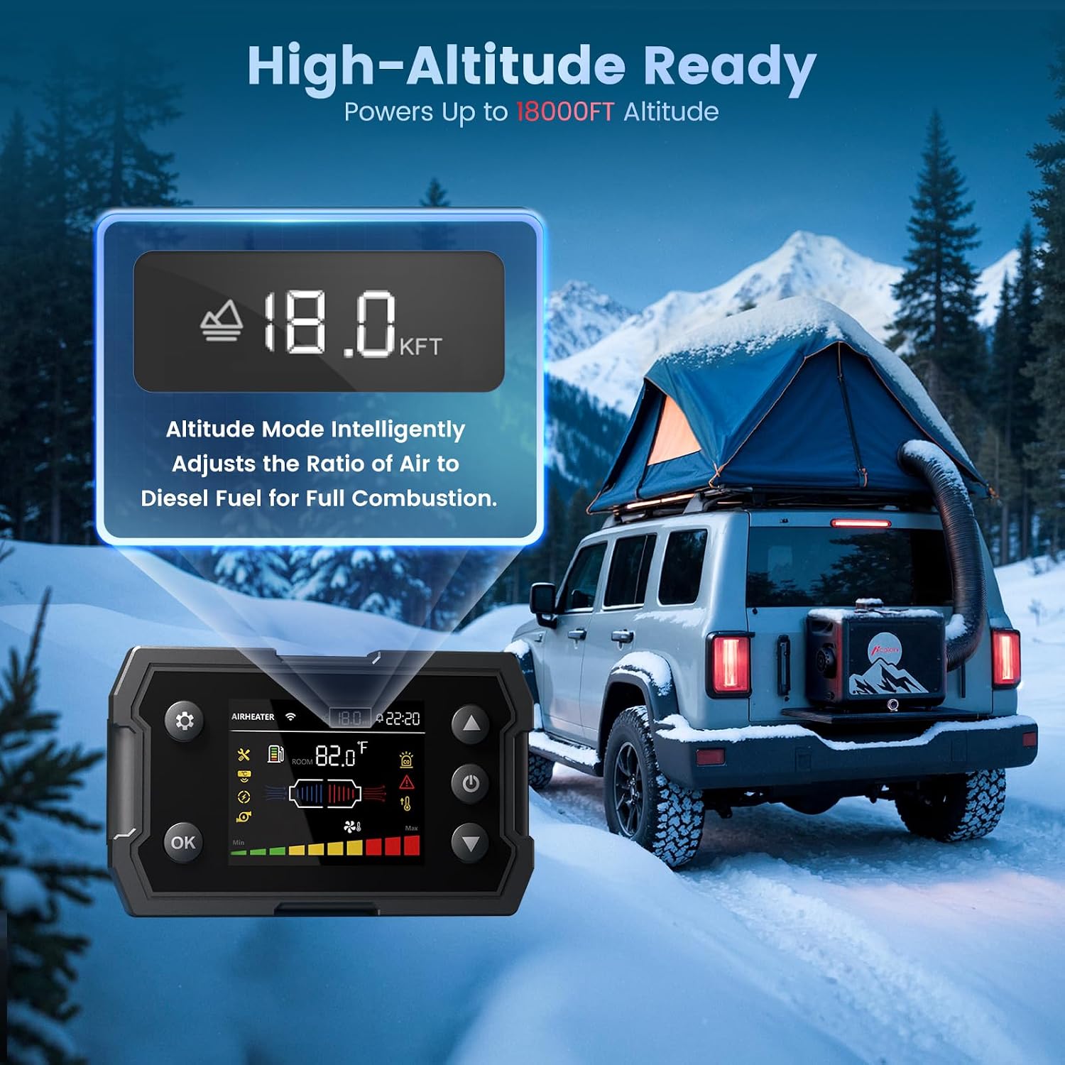 8KW Diesel Heater, All in One 7.5L Toolbox MAX Diesel Air Heater 110/12/24V 2025 Parking Heater with App Control, Wireless Temperature Sensing and Altitude Mode for RV Garage Camper