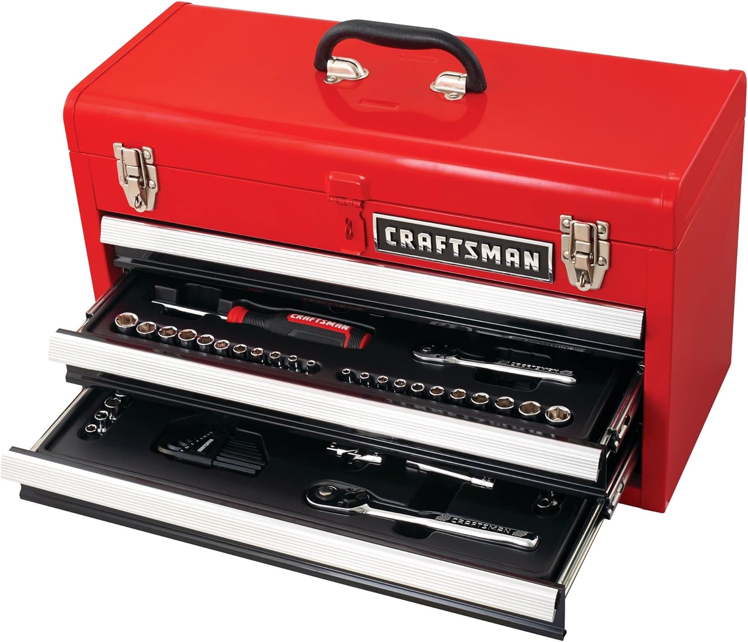 CRAFTSMAN Mechanic Tool Set, 104 Pieces, Includes 20.5' Drawers, 3-Compartments (CMMT45068)