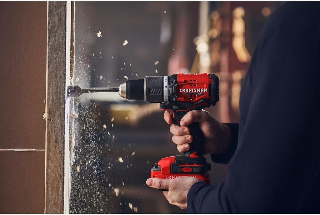 CRAFTSMAN V20 Cordless Hammer Drill Kit, 1/2 inch, 2 Batteries and Charger Included (CMCD732D2)