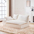138' Modular Cloud Couch, Sectional Couch with Deep Seats, Wide Armrests and Multiple Pillows, Boneless Couches Sofas Loveseat for Bedroom/Living Room/Apartment/Office (White, Left)