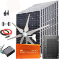 1600W Wind Solar Generator Kit with 3000W Inverter: 400W Wind Turbine(6 Blades) + 10PCS 120W Mono Solar Panels + MPPT Charge Controller + Accessories (1600W kit with 3000W Inverter, for 12V System)