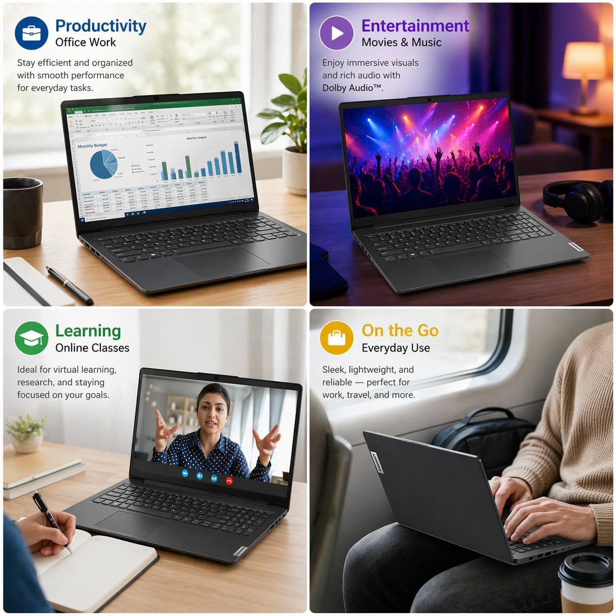 Lenovo V15 2026 Student & Business Laptop, AMD Ryzen 3 7320U (Beats i7-1160G7), 15.6' FHD IPS Display, 16GB RAM, 1TB SSD, Ethernet Port RJ-45, Windows 11 Pro, Business Black