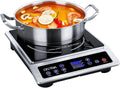 OSTBA 1800W Commercial Induction Cooktop, 7' Heating Coil Countertop Induction Burner, 10 Power Levels & 120–460°F Temperature Control, 3H Timer, Keep Warm, ETL Certified