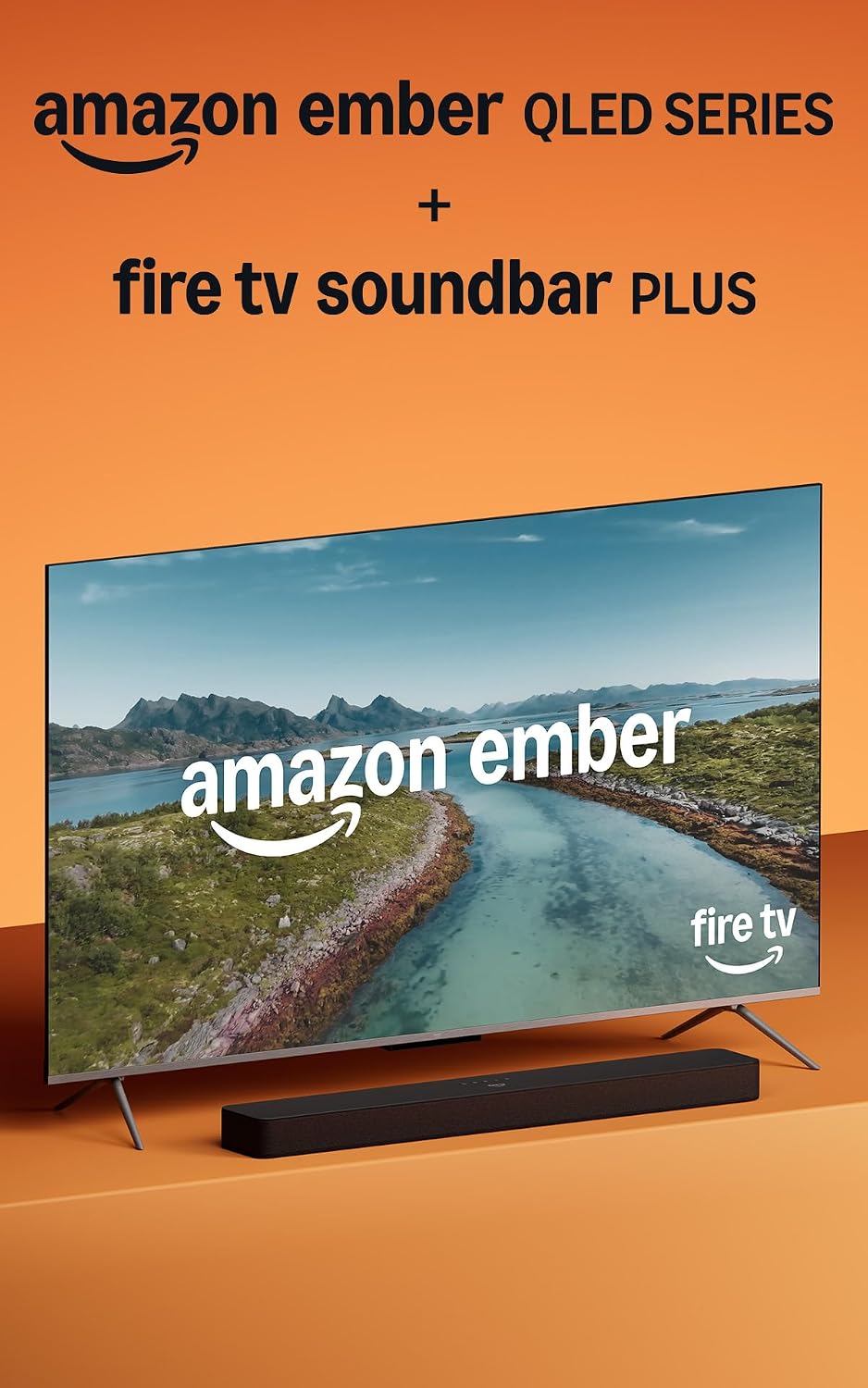 Amazon Ember 65' QLED Series with Fire TV (newest model) with Fire TV Soundbar Plus