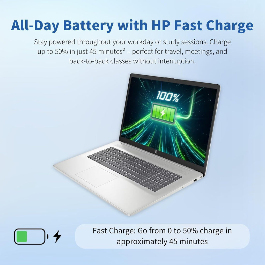 HP 17.3' Business Laptop, Powerful Intel 13th 8 Cores i3 CPU (Beat 11th i5), 8GB RAM, 256GB SSD, USB-C, Wi-Fi 6, Windows 11 + Copilot, Office 365 for The Web, No Mouse