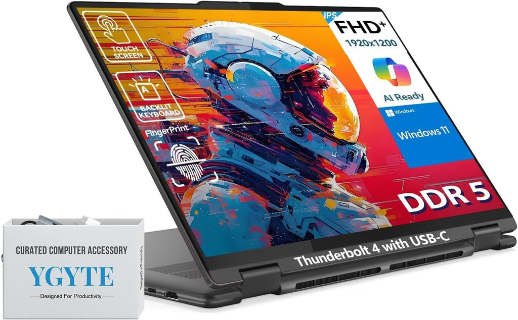 Lenovo 2025 Yoga 7i 2 in 1 Laptop Touchscreen|16' FHD+ 360 Foldable Touch Screen Convertible|Intel Core Ultra 7, 16GB DDR5 RAM 1TB SSD+512GB Portable SSD|Windows 11 Pro Lifetime Office|Backlit|FP