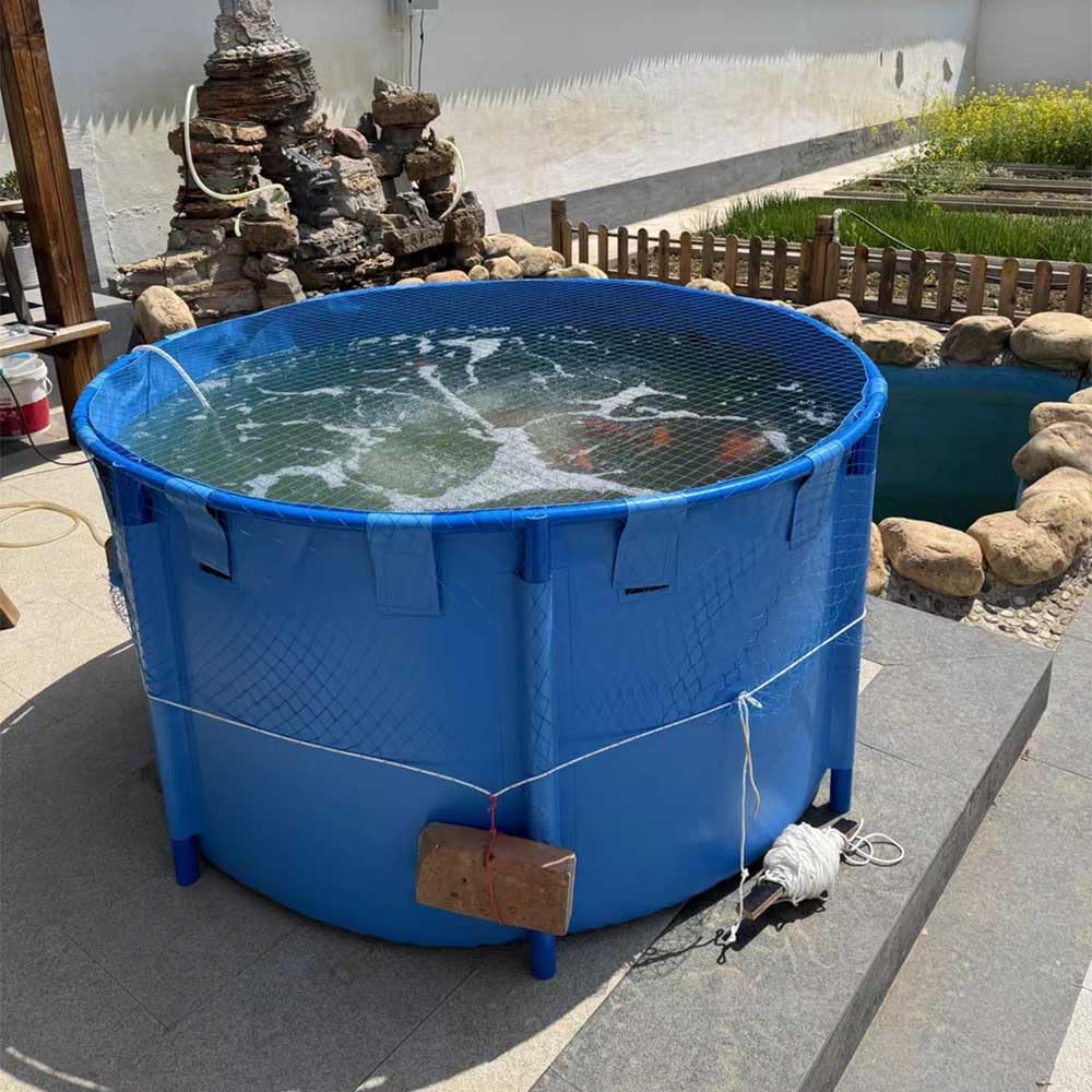 Aquaculture Tank, Folding Fish Pond, Canvas Fish Pond Pool, Fish Pond Liner, Pool Above Ground with Framed, for Store Up Water Irrigation Aquatic Products Breeding Pond 78 x 32 in (2400 L)