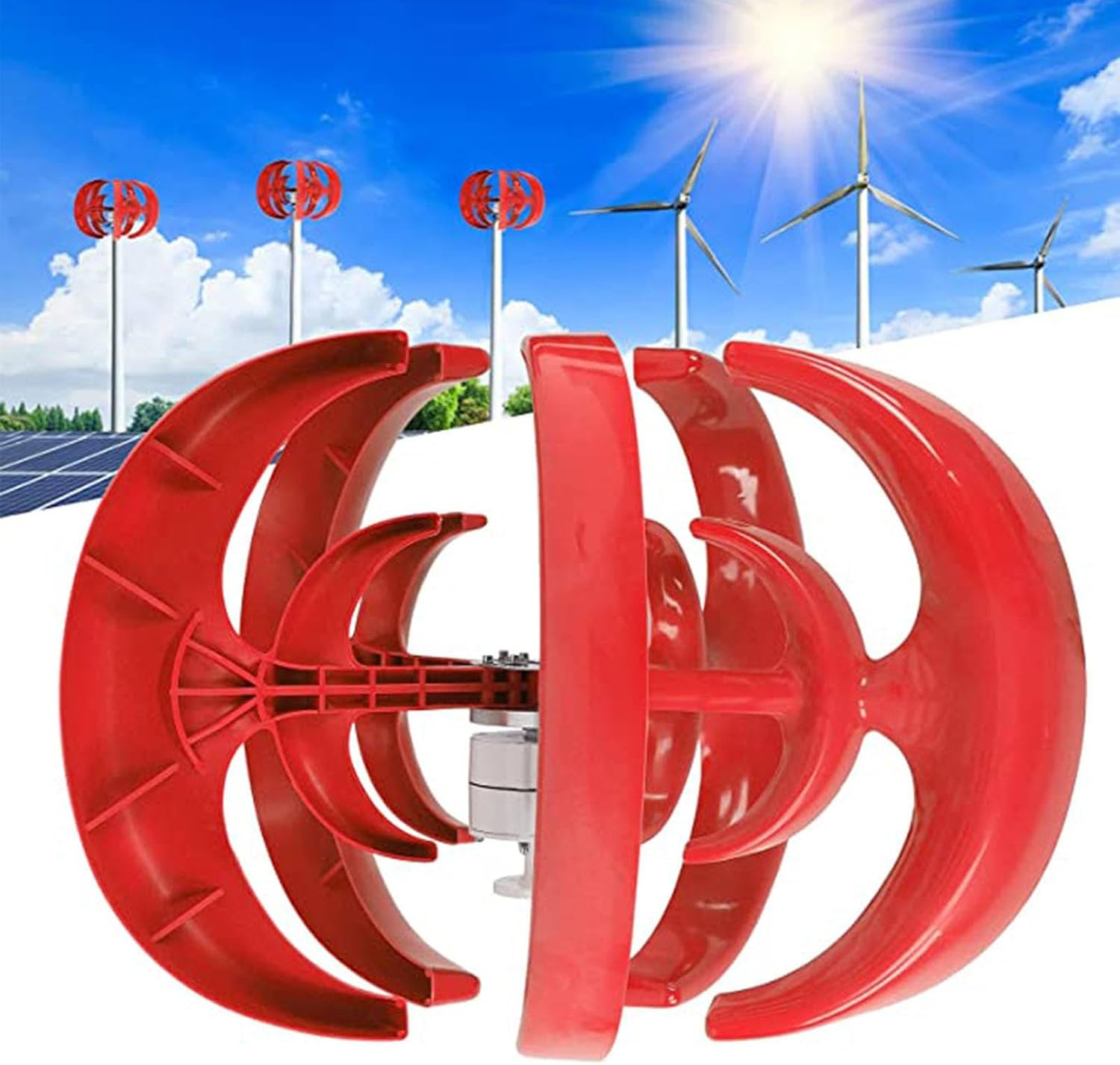 Wind Turbine Home Use Horizontal Generator Kits Blades with Controller to Charge Batteries Off Generator,3000W 4000W 5000W Wind Turbine Generator Kit with Controller, 12V 24V 48V Vertical Wi